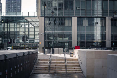London, UK - 5 February, 2021: Empty City of London streets, no people, no traffic. London during national lockdown timeのeditorial素材