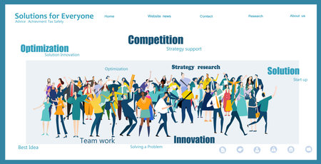 Flat design website or app page template. Financial services, banking, strategic planning,...