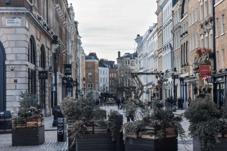 London, UK - February 23, 2021: Covent Garden square is empty, no people due to national lockdown restrictions.のeditorial素材
