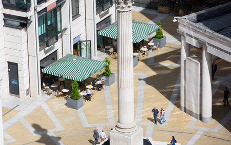 London, UK - 25 April, 2020: Roof garden in the City of London business and banking district