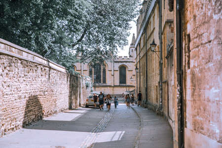 Oxford, UK - June 2, 2021: Turl Street and Exeter college Oxford universityのeditorial素材