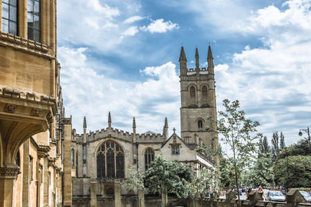 Oxford, UK - June 2, 2021: Magdalen college view from High street. View include Great Tower and chapel hall. Oxford Universityのeditorial素材