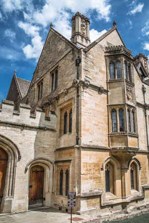 Oxford, UK - June 2, 2021: Magdalen college (1458). Inner yard and campus buildings. Oxford Universityのeditorial素材