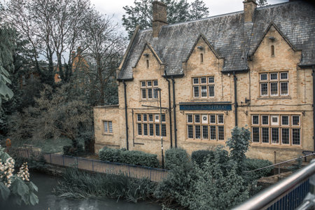 Oxford, UK - June2, 2021: Old building next to Hythe bridge
