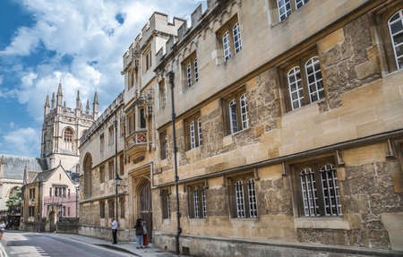 Oxford, UK - June2, 2021: Merton college and Oxford university buildings.のeditorial素材