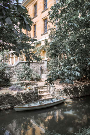 Oxford, UK - June2, 2021: Magdalen college (1458). River Cherwell and college bridge, Oxford Universityのeditorial素材