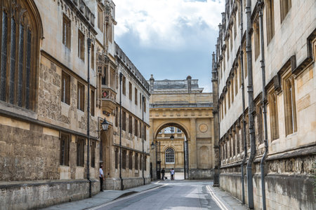 Oxford, UK - June2, 2021: Merton college and Oxford university buildings.のeditorial素材
