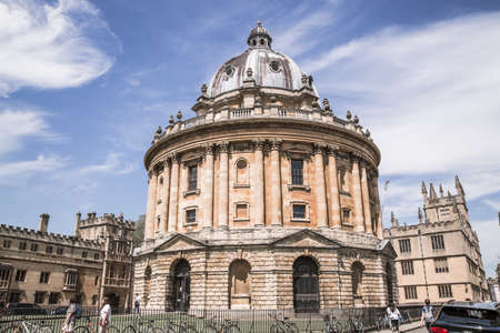Oxford, UK - June2, 2021:Redcliffe camera, Redcliffe square and  Oxford University buildings view at sunset.のeditorial素材