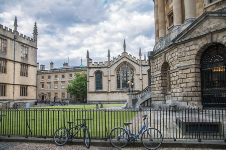 Oxford, UK - June2, 2021:Redcliffe camera, Redcliffe square, All souls college and  Oxford University buildings view at sunset.のeditorial素材
