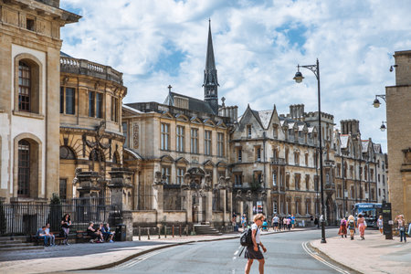 Oxford, UK - June2, 2021: The Sheldonian Theatre and Oxford university buildingsのeditorial素材