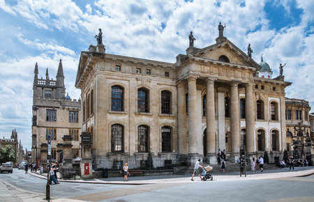 Oxford, UK - June2, 2021: The Sheldonian Theatre and Oxford university buildings