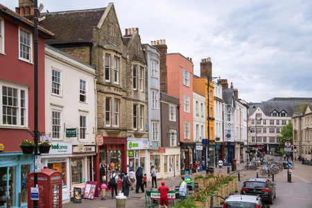Oxford, UK - June2, 2021: Oxford University buildings at  Broad streetのeditorial素材