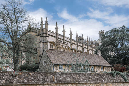 Oxford, UK - June 2, 2021: Great Hall Christ Church and garden view. Oxford Universityのeditorial素材