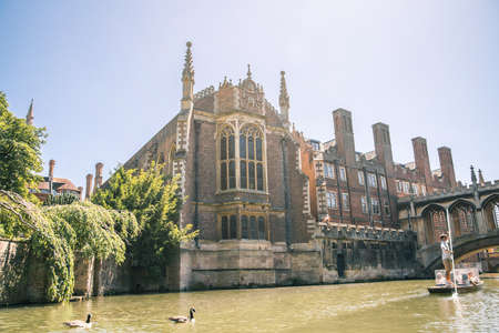 Cambridge, UK - June 2, 2021: River Cam and Third Court buildings of Cambridge Universityのeditorial素材