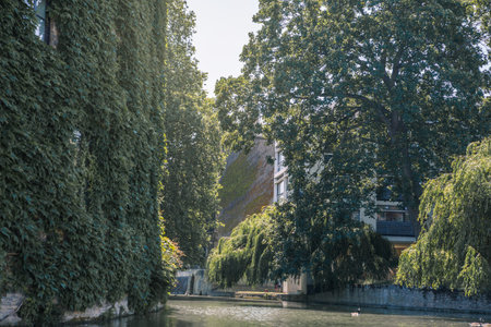Cambridge, UK - July 16, 2021:River Cam and old colleges of Cambridge university