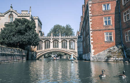 Cambridge, UK - July 16, 2021: Bridge of Sighs, Cambridge university buildings, St Johns collegeのeditorial素材