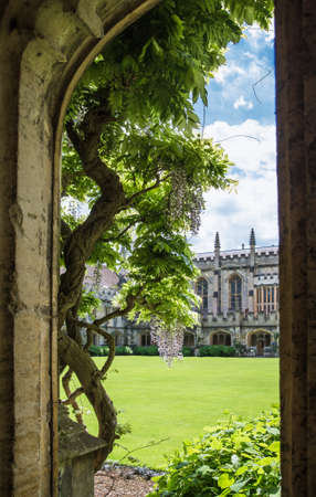 Oxford, UK - June2, 2021: Magdalen college (1458). Inner yard and campus buildings. Oxford Universityのeditorial素材