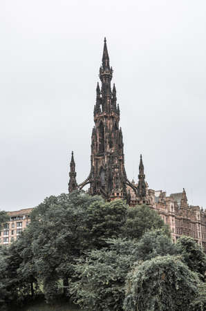 Edinburg, UK - August 23, 2021: Scott monument viewのeditorial素材