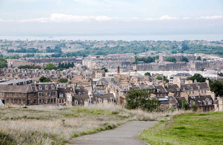 Edinburg, UK - August 23, 2021: Edinburg view from Calton hill.のeditorial素材