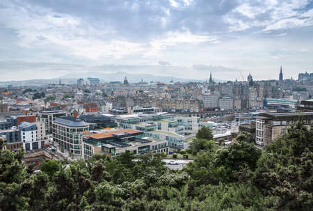Edinburg, UK - August 23, 2021: Edinburg view from Calton hill.のeditorial素材