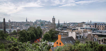 Edinburg, UK - August 23, 2021: Edinburg view from Calton hill. View include Edinburg castle, Balmoral hotel towerのeditorial素材