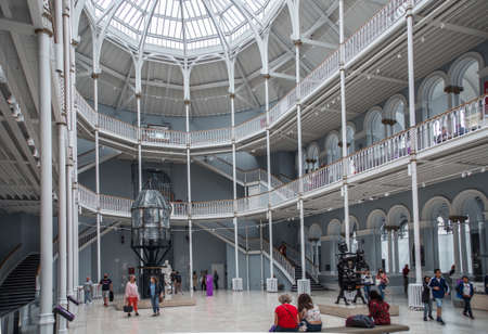 Edinburg, UK - August 23, 2021: National history museum interior. Main galleryのeditorial素材