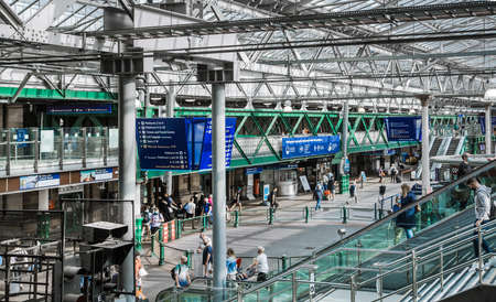 Scotland, Edinburg - August 23, 2021: Interior of Edinburg central train station.のeditorial素材