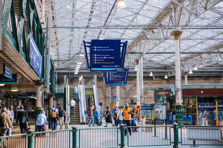 Scotland, Edinburg - August 23, 2021: Interior of Edinburg central train station.のeditorial素材
