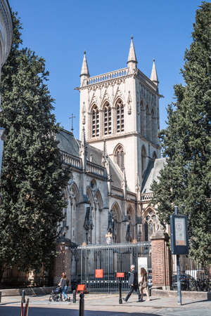 Cambridge, UK - July 16, 2021: St John's College chapel view from St John's street. Cambridge university buildingsのeditorial素材