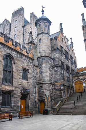 United Kingdom, Edinburgh - 24 August, 2021: New College University of Edinburgh and Assembly hallのeditorial素材