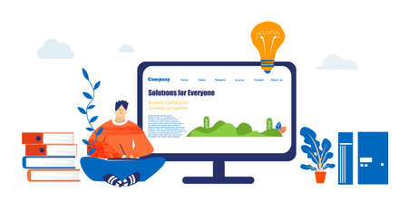 Business people working together, reading diagrams, making decisions, communicating online. Global business, remote workingのイラスト素材