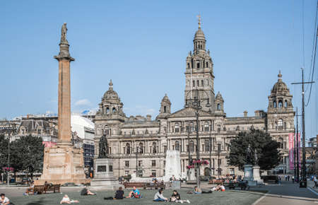 Glazgow, Scotland - 25 August, 2021: Glasgow City Chambers, the headquarters of Glasgow City Council. build in 1888のeditorial素材