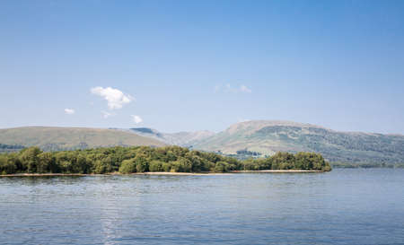 Loch Lomond lake one of the beautiful lakes of Scotland Highlands. Mountains and beautiful Scottish  natureの写真素材