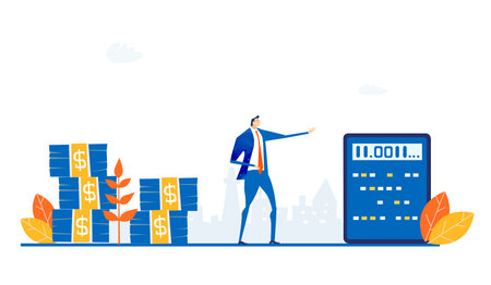 Successful business people and artificial intelligence. People meets robots, learning to work...