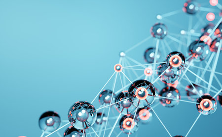 3D rendering dynamic hexagons abstract background, and neon lights, business, science, technology...