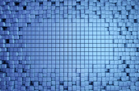 3D rendering dynamic cubes abstract background with space for text, business, science, technology concept illustration.の写真素材