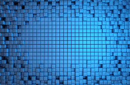 3D rendering dynamic cubes abstract background with space for text, business, science, technology concept illustration.の写真素材