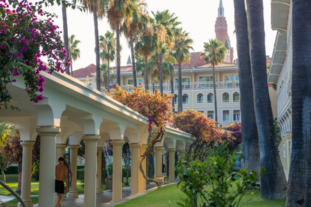 Turkey, Antalya, Lara beach - July 9, 2022:  Topkapi palace hotel view.のeditorial素材