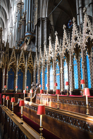 London, UK - November 27, 2022: The Quire of Collegiate Church of Saint Peter in Westminster Abbey.