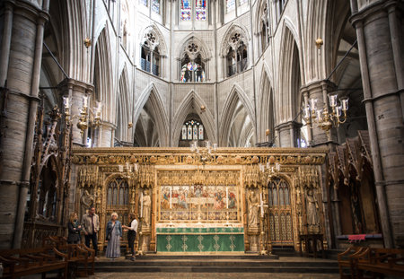 London, UK - November 27, 2022: High Altar 1867 by George Gilbert Scott in Collegiate Church of Saint Peter in Westminster Abbey.のeditorial素材