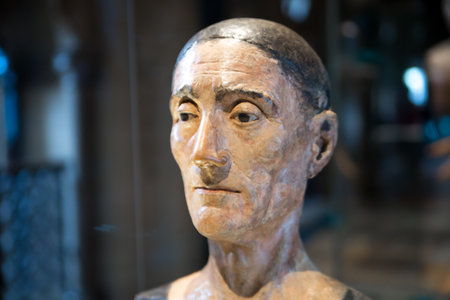 London, UK - November 27, 2022: Funeral portrait of King Henry VII died in 1509. Portrait based on death mask.のeditorial素材