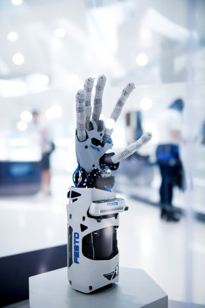 Dubai, UAE - September 2, 2022: Entrance to the Museum of  the Future, exhibition hall interior with robotic handのeditorial素材