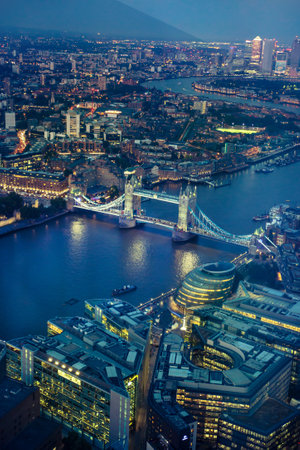 Tower bridge at River Thames view at sunset. London, UKのeditorial素材