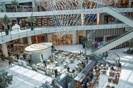 Dubai, UAE - September 2, 2022: Dubai Mall shopping centre, the biggest shopping place in the world....