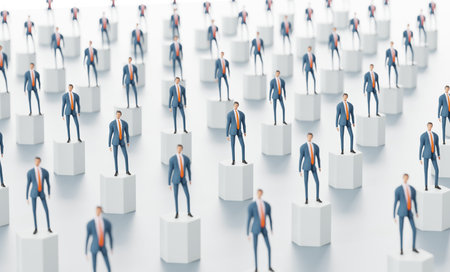 Seamless background with businessmen. 3d rendering illustrationの写真素材