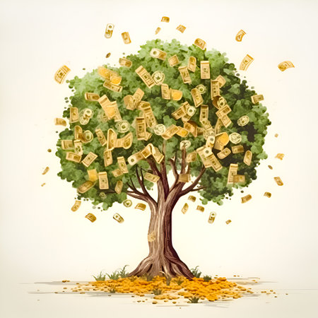 Money tree concept AI generative illustrationの素材