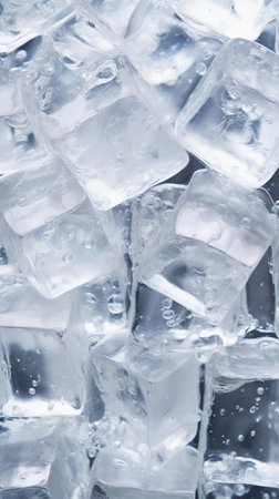 ice cubes on a dark background, macro photo with shallow depth of fieldの素材