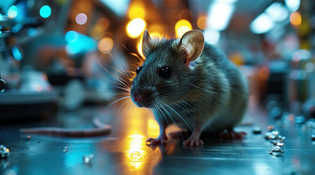 Science laboratory rat, testing mouseの素材