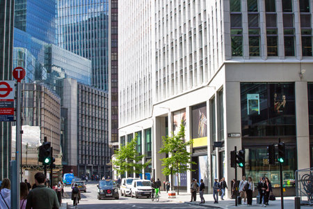 London, UK - 7 May, 2024: City of London modern skyscrapers view from Fenchurch streetのeditorial素材
