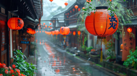 Lanterns in the streets of Fenghuang, Chinaの素材